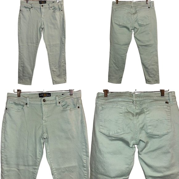Lucky Brand Women ZOE Straight Crop Jean 12 Mint Colored Denim Stretch Mid Rise - Picture 10 of 11